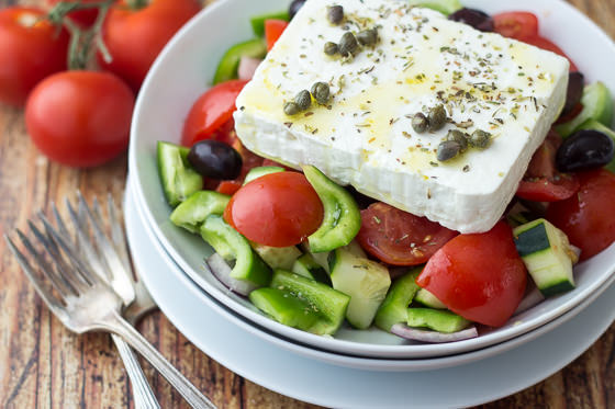 Traditional Greek Lesson Horiatiki / Xoriatiki Salad